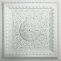 Antique Ceilings 50cm x50cm White Styrofoam Ceiling Tile 21.6 sq ft Coverage Area 8 Pack