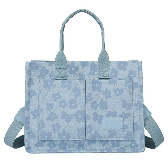 Tote Bag for Women Canvas Bags for Women Solid Color Large Capacity Exterior Pockets Ladies Bag