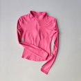 thumbnail image 4 of Chaqueta de manga larga para deportes al aire libre para mujer, ropa de Yoga delgada, cárdigan de secado rápido con cremallera, cuello alto, chaqueta para correr, Fitness, Top, 4 of 6