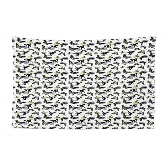 Cupcake Tapestry, Continuous Muffin Cakes with Whipped Cream and Sprinkles on Top Pattern, Fabric Wall Hanging Decor for Bedroom Living Room Dorm, 2 Sizes, White and Multicolor, by Ambesonne