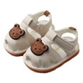 thumbnail image 4 of Zanarzt Baby Boys Girls Sandals Baby Boys Girls Sandals Summer Closed Toe Anti Slip Rubber Sole Toddler First Walkers Shoes Beige,US 6.5, 4 of 5