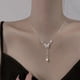 thumbnail image 4 of Ganfancp Sparkling Collar de Perlas de Flores de Diamantes,Aleación de Metal Ahuecamiento Collar con Incrustaciones de Joyería de La Señora de Confesión de Regalo Ofertas Del Día Liquidación Un Colla, 4 of 7