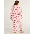 thumbnail image 2 of Joyspun Women's and Women’s Plus Super Minky Fleece Long Sleeve Top with Pajama Pants, Giftable 2-Piece Set, Sizes S to 3XL, 2 of 4