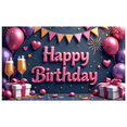 thumbnail image 2 of Yatrandify Colorful Balloons Happy Birthday Banner Decorative Flag Sparkling Stars for Party Celebration Indoor Decoration Event Background, 2 of 8