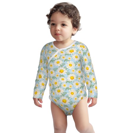 

Haiem Daisies Flowers Printed Unisex-Baby Long Sleeve Onesies Bodysuits Unisex Babies Snap-Up Rompers-3 Months