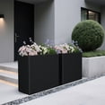 thumbnail image 3 of Bstjewey 30" Tall Metal Planter Box for Outdoor Plants, Large Rectangular All-Weather Raised Bed with Drainage Holes & Removable Shelf, Modern Decor for Trees, Flowers, Small Plants, 3 of 6