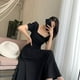 thumbnail image 5 of Vestido negro de escote cuadrado, vestido de fiesta vintage para mujer, vestidos casuales para mujer, vestido de fiesta para mujer, confiabilidad excepcional, 5 of 9
