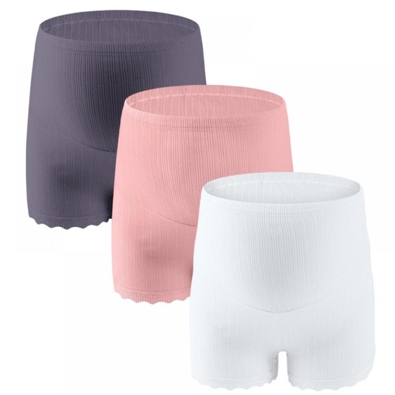Women's Seamless Maternity Shapewear for Dresses Pregnancy Shorts Panties High Waist Mid-Thigh Underwear 3Pack