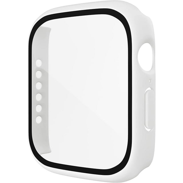 Bulk Cases Compatible with Apple Watch Series 6/SE/Series 5/Series 4 44mm with Built in Tempered Glass Screen Protector, Overall Protective Hard PC Case Ultra-Thin Cover White 10 Pack