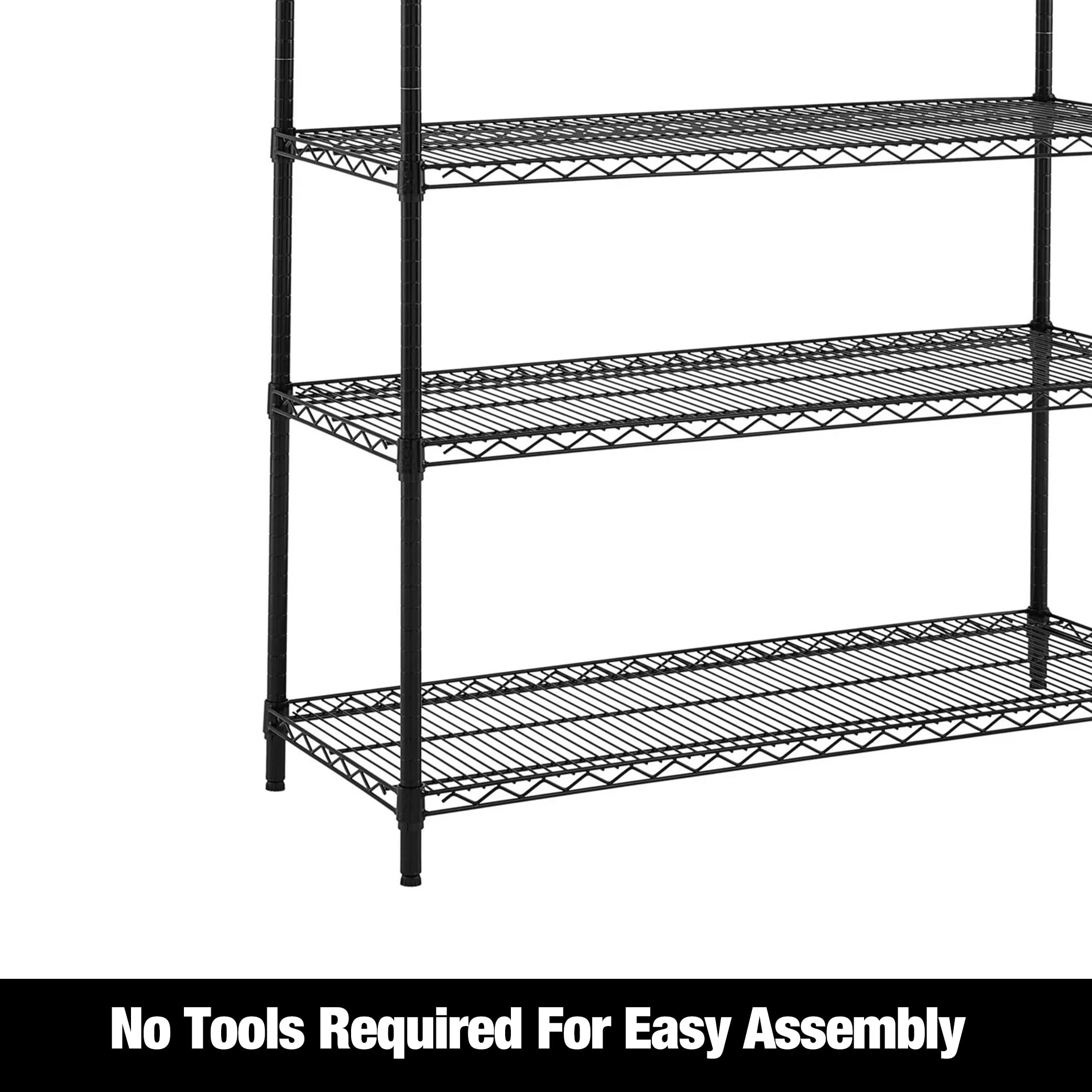 WorkPro 6-Tier Black Wire Shelving
