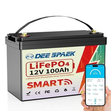 12V 100Ah LiFePO4 Lithium Battery Blutooth,for RV,Marine,Trolling Motor,Solar,off-Grid,Home Energy Storage,Group 31 Deep Cycles Battery,Smart 100A BMS