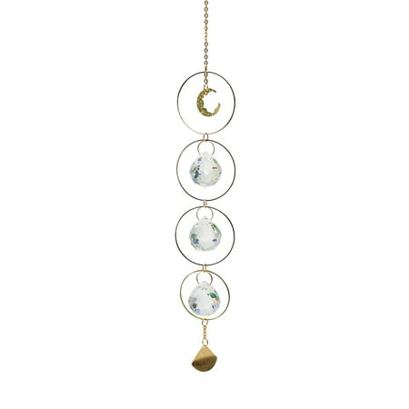 

YFMHA Moon Sun Ball Crystal Hanging Metal Pendant Home Garden Decor