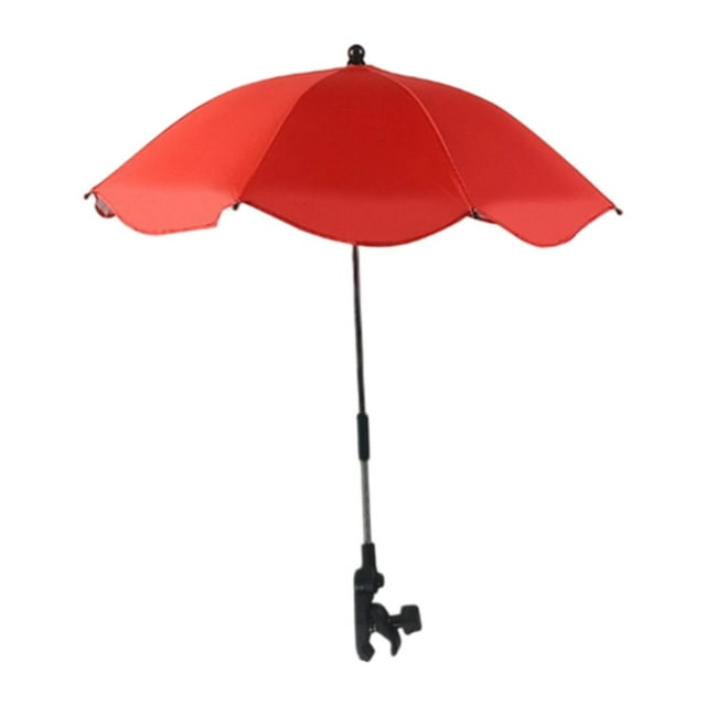 HILABEE Parasol de Chaise de Plage à Pince Réglable pour Cour Arrière Camping Rouge