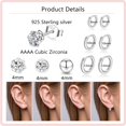 thumbnail image 3 of YEUOYEA 6 Pairs Stud Earrings for Women, Small Huggie Hoop S925 Sterling Silver Post Hypoallergenic Earring Sets, Jewelry Gifts, 3 of 7