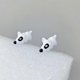 thumbnail image 2 of 3 Pairs/ 2 Pairs/ 1 Pair Cute Animal Bite Earring 3d Clay Animal Ornament Earrings Dinosaur Earring--3 pairs--Little White Dog--Product code 60311 Little White Dog, 2 of 2
