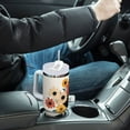 thumbnail image 4 of Yayeee 40oz Stainless Steel Tumbler with Straw and Handle Double-Wall Insulated Travel Water Bottle, Black Flowers, 4 of 8