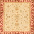 thumbnail image 1 of Ahgly Company Machine Washable Indoor Square Abstract Mustard Yellow Area Rugs, 4' Square, 1 of 7