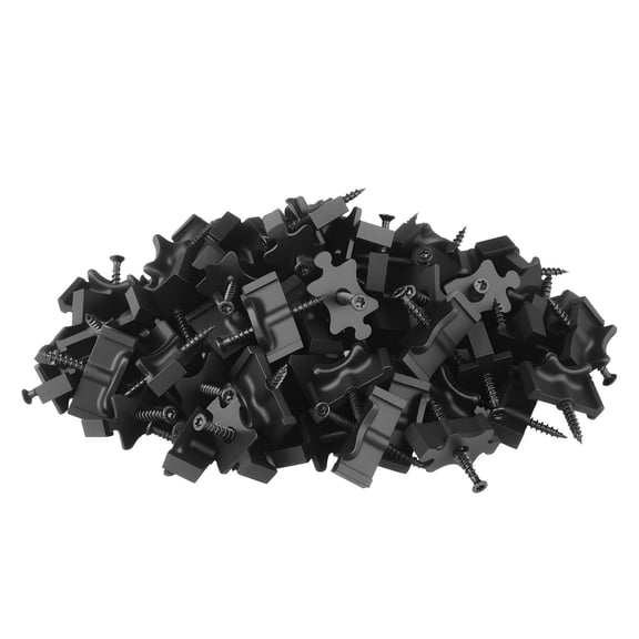 90 PCS Hidden Deck Fasteners for Composite Decking T Clips with Metal Screws Universal Polypropylene Black 0.26 Inch Gap