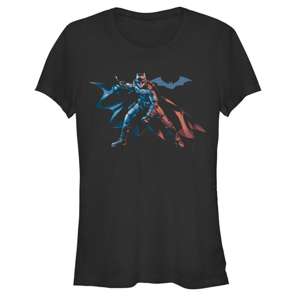 Junior's The Batman Hero Pose Graphic Tee Black Small