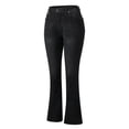 thumbnail image 3 of Boot Cut Jeans for Women Mid Waist Tummy Control Trendy Flare Jeans Straight Denim Pants Black 4XL, 3 of 6