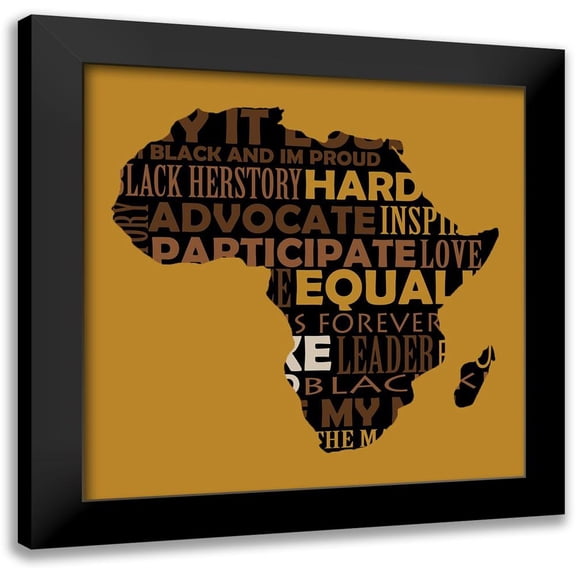 Adebowale 12x12 Black Modern Framed Museum Art Print Titled - Africa Pride