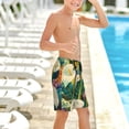 thumbnail image 6 of Cauagu Tropical Floral Jungle Print Swim Trunks for Men,Youth Boys Swim Shorts Compression Liner Beach Shorts Boys' Swimming Shorts 7-20 Years Bathing Suit-Large, 6 of 7