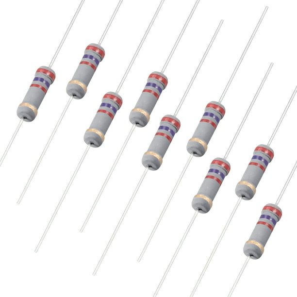 0pcs 1w 2 7k Ohm Carbon Film Resistor 5 Tolerance 4 Color Bands Walmart Com Walmart Com