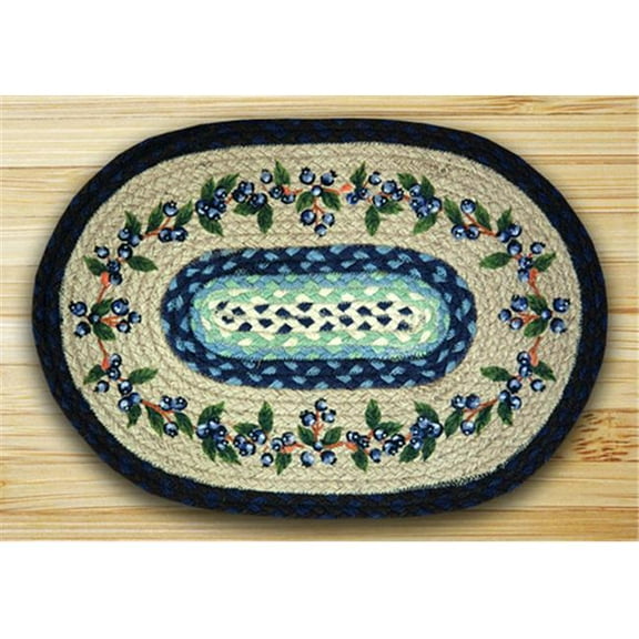 Earth Rugs 48-312BV Oval Shaped Placemat- Blueberry Vine