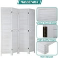 thumbnail image 2 of WYDK Folding Screen Room Divider 4 Panel 69 Inch Tall Portable Privacy Screens Solid Wood Freestanding Room Divider Wall for Rooms, White, 2 of 8