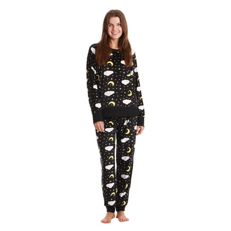 

#followme Women’s Jogger Pajama Pants Set Ultra-Soft Velour PJs (Dark Night 1X)