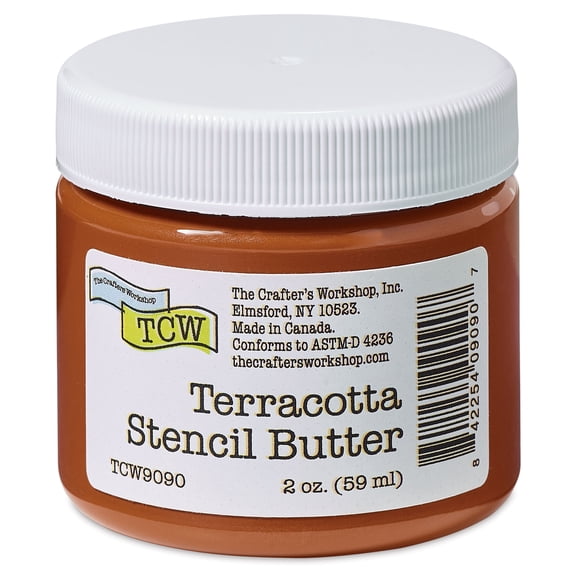 Stencil Butter Acrylic Paint - Terracotta, 2 oz, Jar