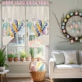 thumbnail image 5 of Easter Colored Eggs Swag Kitchen Curtain Valances, Rabbit Pink Plaid Vintage Linen Spring Rod Pocket Curtains Window Treatment Decor Valances for Bedroom Bathroom, 2 Panels 36 x 36 Inch, 5 of 9