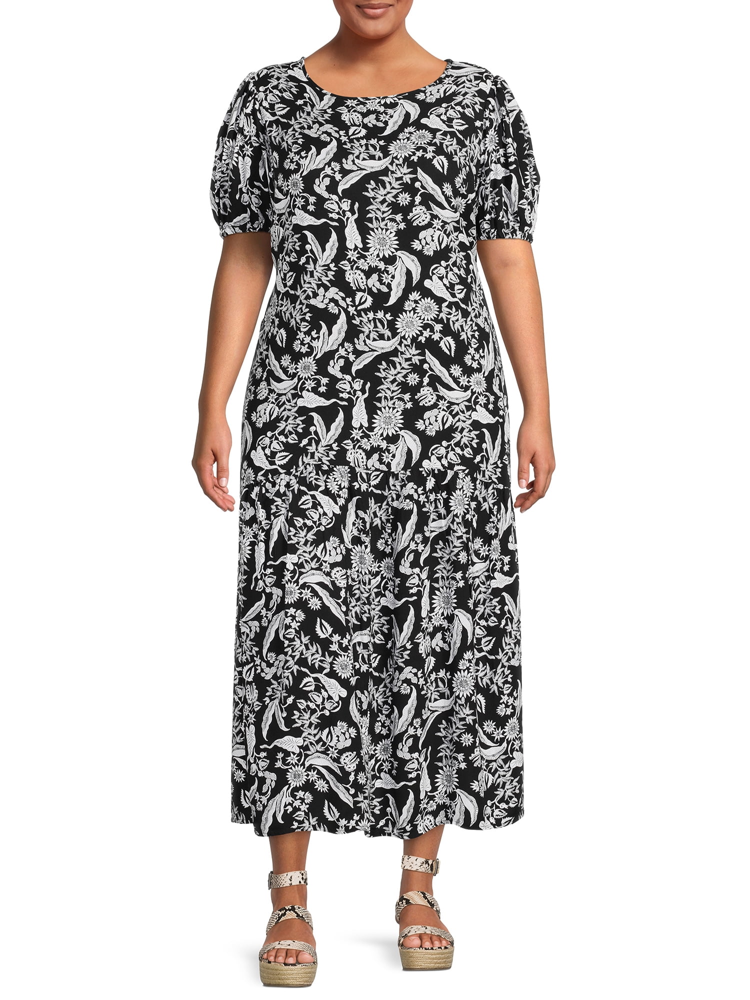Terra and Sky Women's Plus Size Tiered Maxi Dress - Walmart.com