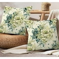 thumbnail image 2 of Floral Pillow Covers Set of 2 Green Yellow Beige Peony Throw Pillow Cover Soft Vintage Botanical Accent Flower Decorative Couch Cushion Cover for Bed Living Room Chair Sofa Pillow Cases 16x16 Inch, 2 of 6
