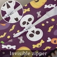 thumbnail image 7 of Purple Halloween Throw Pillow Cover 20 x 26 Inch Decorative Pillow Cover Cute Ghost Pumpkin Skull Bat Wizard Hat Lumbar Pillowcase Seasonal Rectangle Cushion Case for Couch Sofa Bed Living Room, 7 of 7
