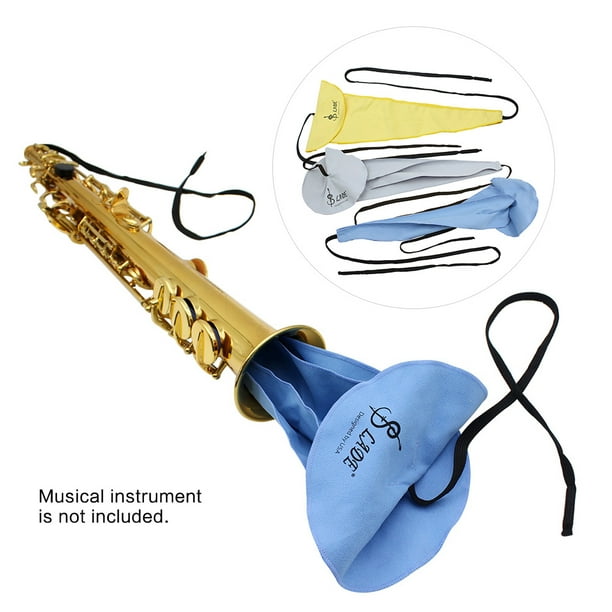 Outil de Nettoyage de Saxophone Ténor Alto Tirer à Travers Tissu Matériel  de Fibre Ultrafine pour Saxophone à l'Intérieur du Tube Bleu 