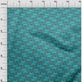 thumbnail image 3 of oneOone Cotton Jersey Teal Blue Fabric Floral Diy Clothing Quilting Fabric Print Fabric By Yard 58 Inch Wide, 3 of 5