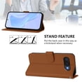 thumbnail image 3 of Wallet Case Compatible for Google Pixel 10a, PU Leather Magnetic Closure Protective Flip Folio Case with 3 Card Holder and Wrist Strap Cover Women Men,Brown,For Google Pixel 10a, 3 of 11