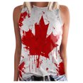 thumbnail image 1 of Womens Canada Day Tank Top Sleeveless Summer Shirt Tops Round Neck Patriotic Maple Leaf Tops Basic, 1 of 4