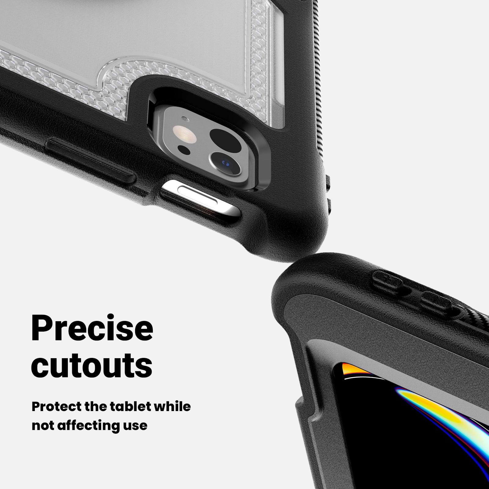 ELEHOLD Case for Apple iPad Pro 13 2024,Soft TPU Rugged Durable Case with 360° Rotating Hand Strap & Foldable Hidden Stand & Pencil Holder,Clear