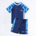 thumbnail image 4 of Hienoo Boys 2-Piece Short Sleeve Rash Guard Swim Shorts Swimsuit Bathing Suit, Sizes 7-8, 4 of 5