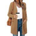 thumbnail image 3 of Hanerdun Women Open Front Cardigan Female Pocket Sweater Cardigans Light Brown L, 3 of 5