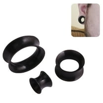 Ear Plugs -Piercing Tunnel Set, 16mm Silicone Soft Flexible Tunnel Set - Ear Stretching Gauge Expander 1pc-Black