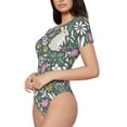 thumbnail image 3 of Picia Retro Bunny Floral Womens One Piece Swimsuits Modest Tummy Control Bathing Suits Lace Up Slimming Swim Suit-X-Large, 3 of 9