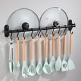 thumbnail image 3 of Wall Mounted Metal Kitchen Utensil Holder Rack with 10 Hooks, 3 of 5