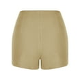 thumbnail image 5 of Aoujea Womens Shorts Women Plus Size Shorts Women's Summer Printed Five Points Solid Color Large Size Cotton Linen Pants Casual Pants Shorts Khaki on Clearance, 5 of 6