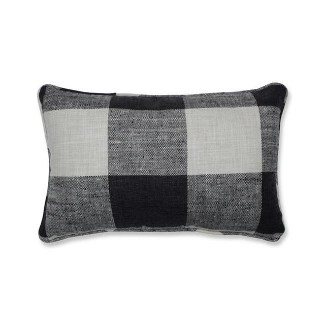 Pillow Perfect 618951 Indoor Check Please Thunder Rectangular Throw Pillow, Black