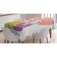 thumbnail image 1 of Panda Tablecloth, Two Cartoon Lovers Holding Hands Valentine's Day themed Hand Drawn Heart Background, Rectangular Table Cover for Dining Room Kitchen, 52 X 70 Inches, Multicolor, by Ambesonne, 1 of 3