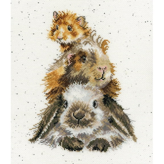 Piggy In The Middle XHD65 Counted Cross Stitch Kit