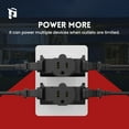 thumbnail image 4 of WarmHaven 3 Way Plug Adapter, 3 Plug Wall Adapter, 3 Prong, Grounded, 15A, 1875W, Multiple Plug Expander for Home, Outdoor, ETL Listed, Black, 3PACK, 4 of 6